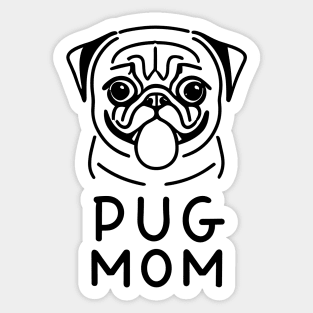 Pug Mom Minimalist Drawing Sticker